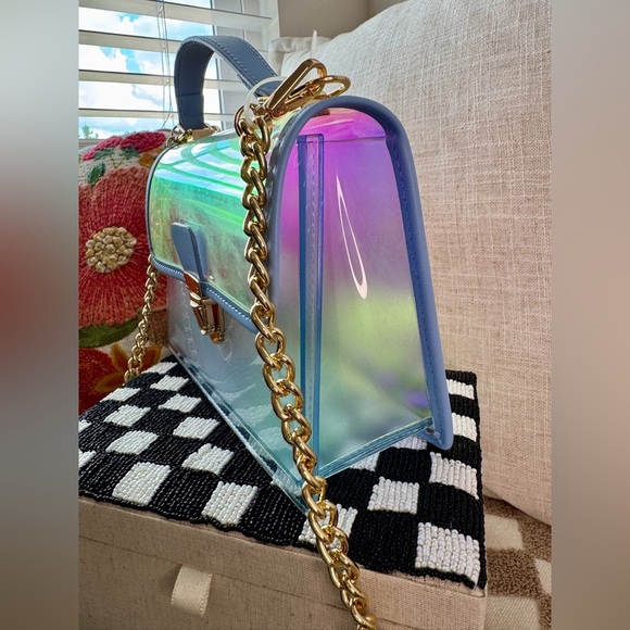 Holographic Blue Crossbody Bag New Without Tags - Picture 5 of 5